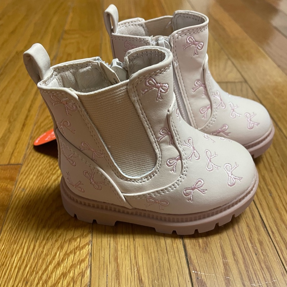 Chelsea‎ boots with Pink Bows toddler size 3 - Picture 3 of 8